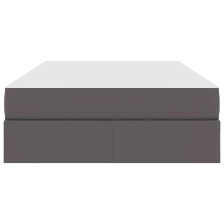 Lit avec rangement et matelas avec matelas 2 pcs Gris Cuir - 7