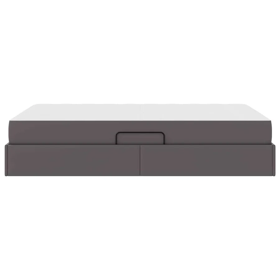 Lit avec rangement et matelas avec matelas 2 pcs Gris Cuir - 9