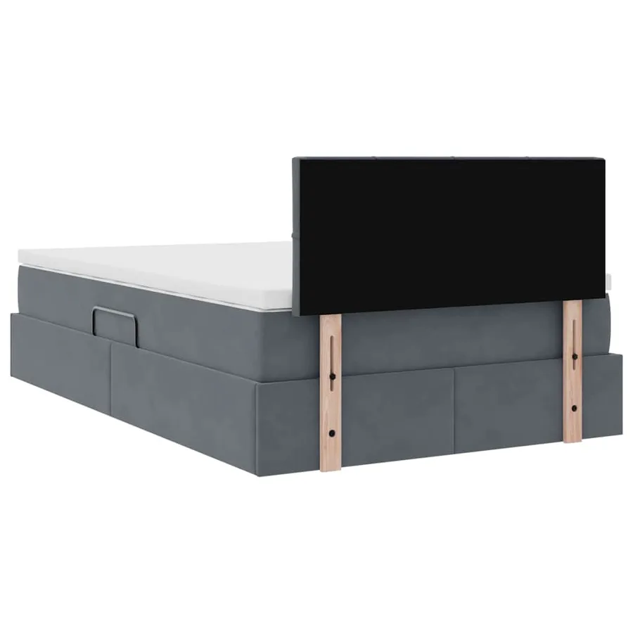 Lit de rangement LED avec matelas Gris foncé 120 x 190 cm - 12