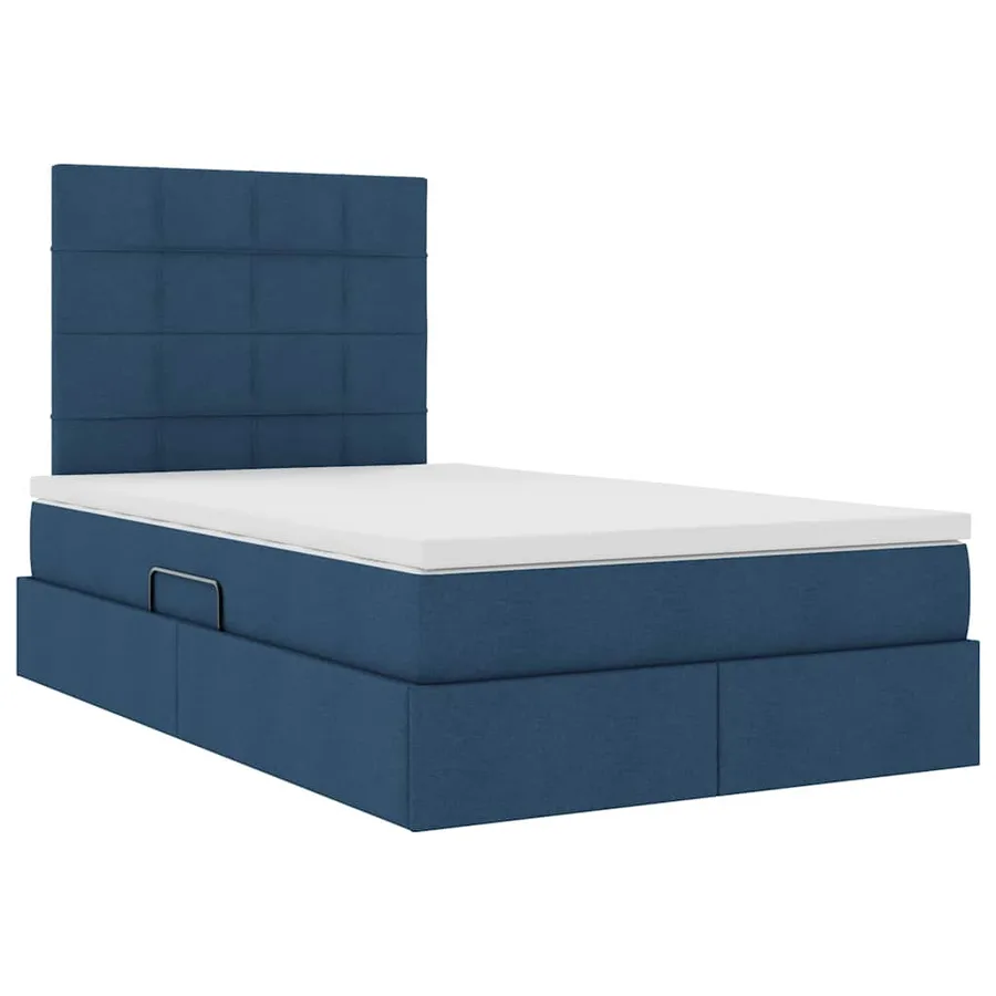 Lit de rangement LED avec matelas Bleu 120 x 200 cm Tissu - 6