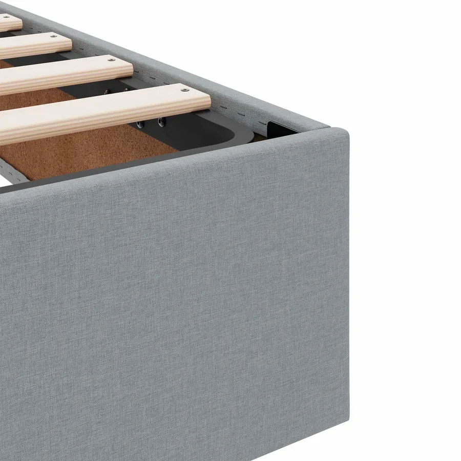 Lit avec rangement et matelas Gris clair 120 x 190 cm Polyester - 11