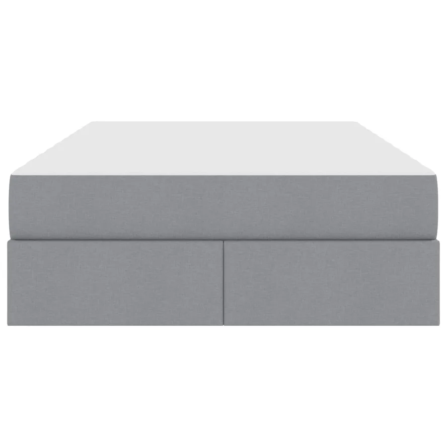 Lit avec rangement et matelas Gris clair 120 x 190 cm Polyester - 7