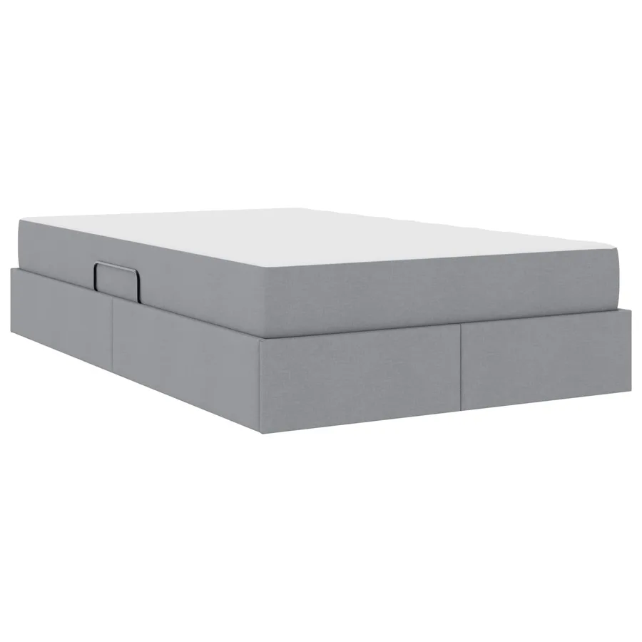 Lit avec rangement et matelas Gris clair 120 x 190 cm Polyester - 8
