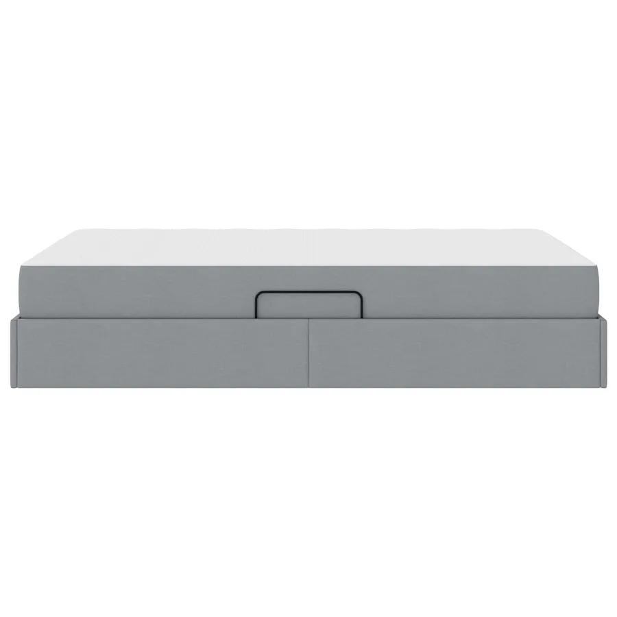 Lit avec rangement et matelas Gris clair 120 x 190 cm Polyester - 9