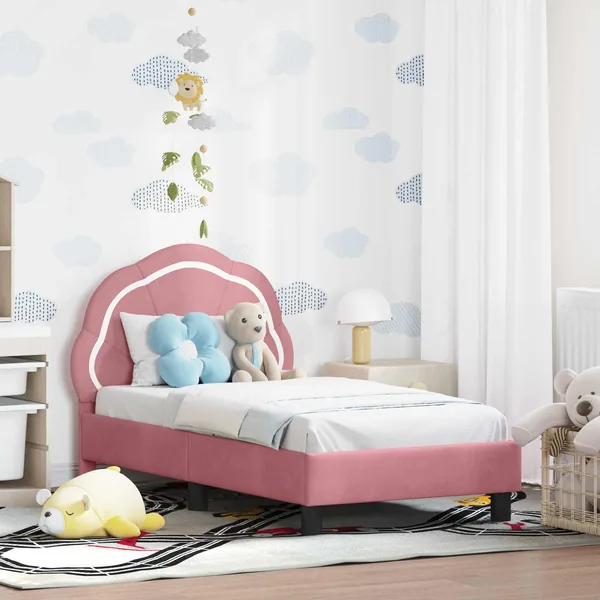 Cadre de lit pour tout-petit avec tête de lit Rose 70 x 140 cm