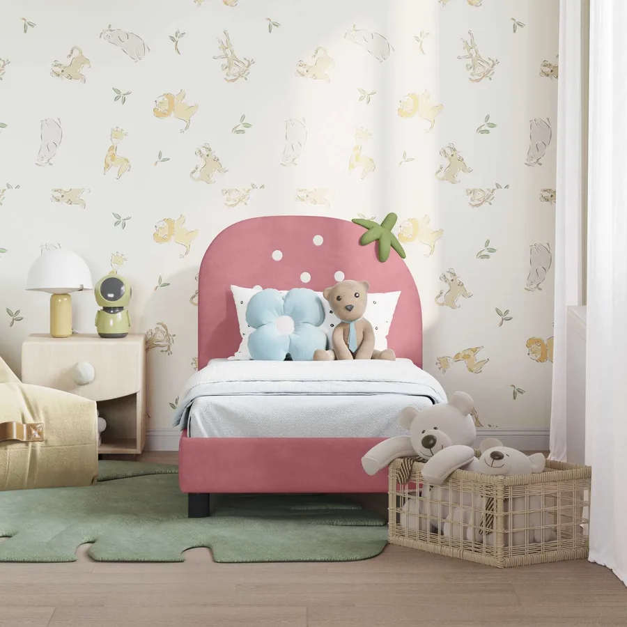 Cadre de lit pour tout-petit avec tête de lit Rose 70 x 140 cm - 3