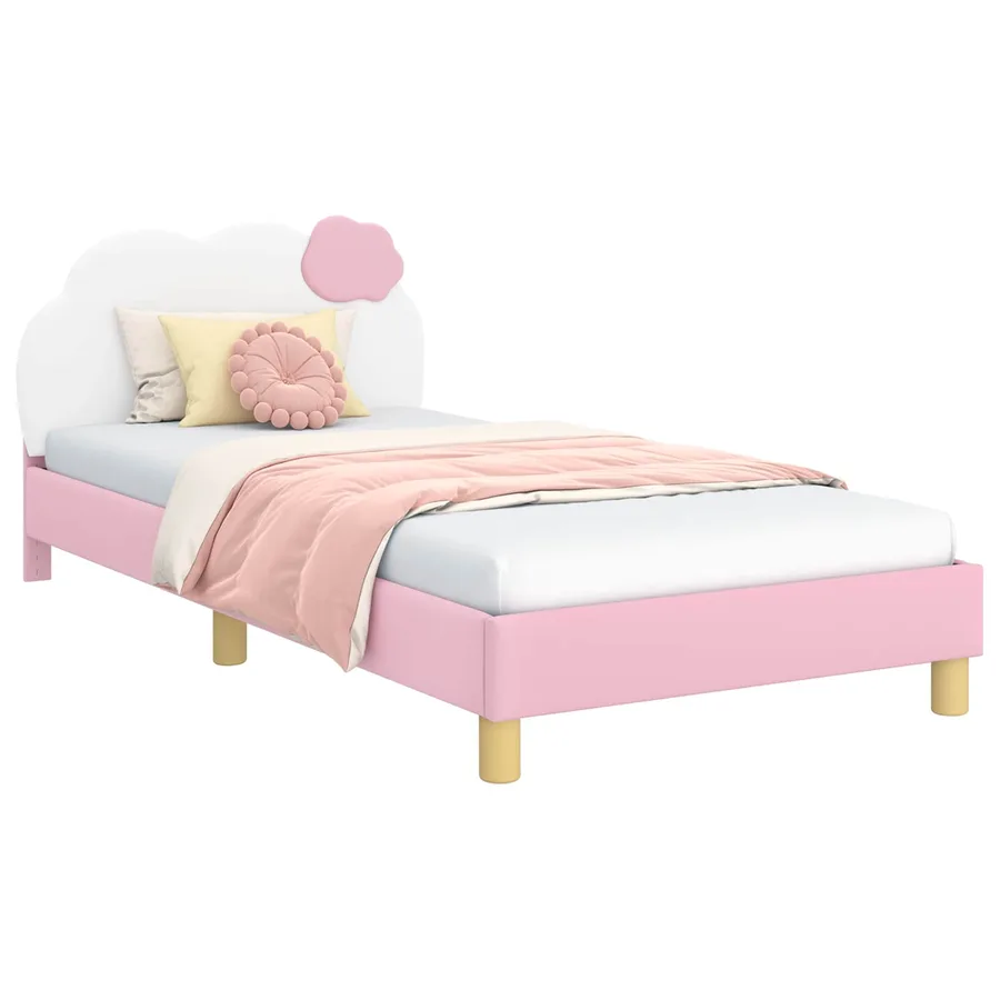 Cadre de lit pour enfants avec tête de lit Rose 80 x 200 cm PU - 2