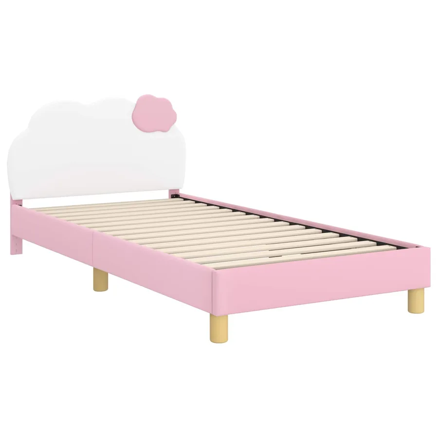Cadre de lit pour enfants avec tête de lit Rose 80 x 200 cm PU - 4