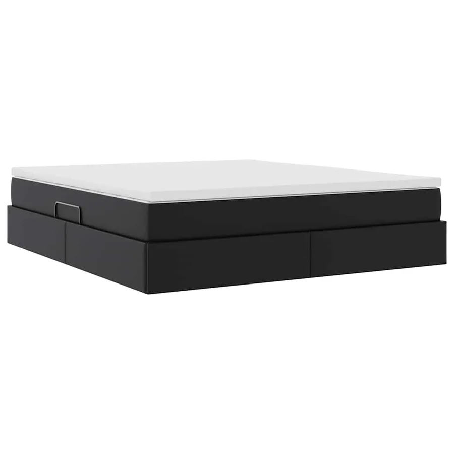Lit avec rangement et matelas Noir 160 x 200 cm Simili cuir - 5