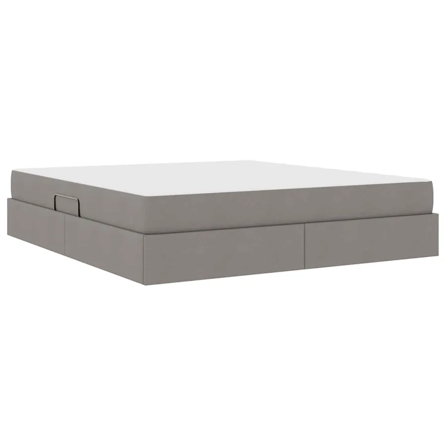 Lit avec rangement et matelas Taupe 160 x 200 cm Polyester - 8