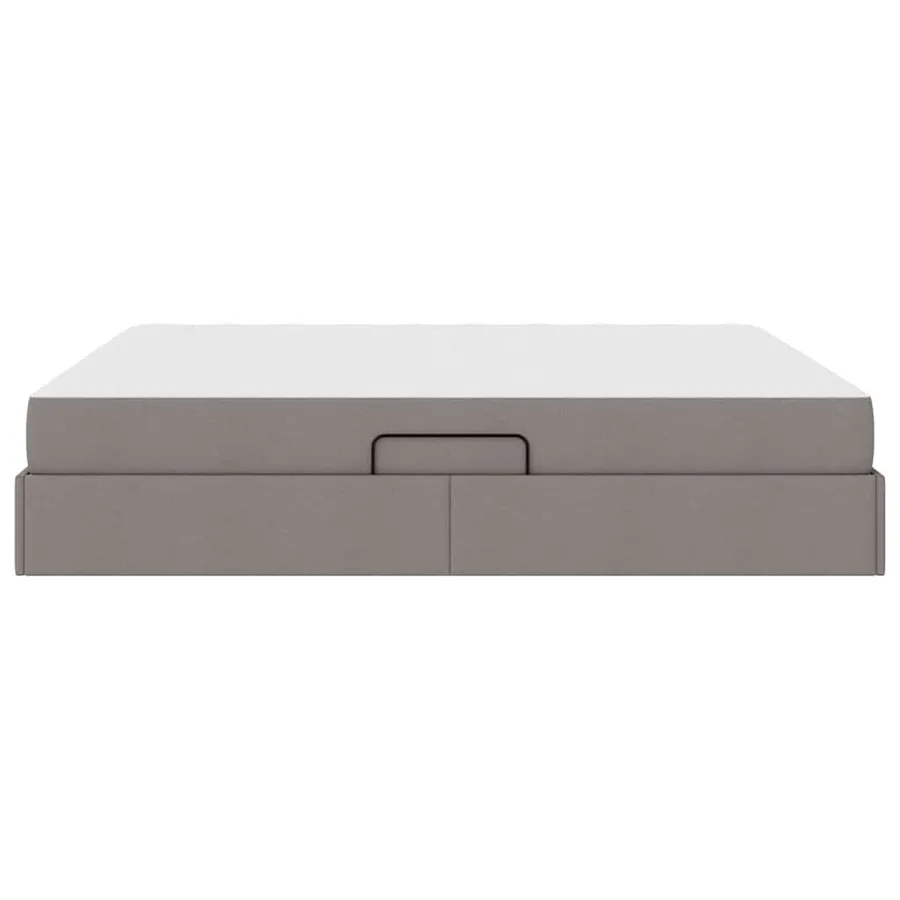 Lit avec rangement et matelas Taupe 160 x 200 cm Polyester - 9