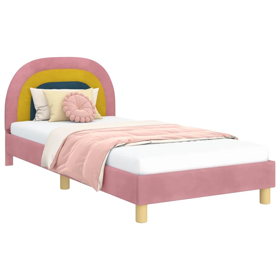 Cadre de lit pour enfants avec tête de lit Rose 90 x 190 cm - 2