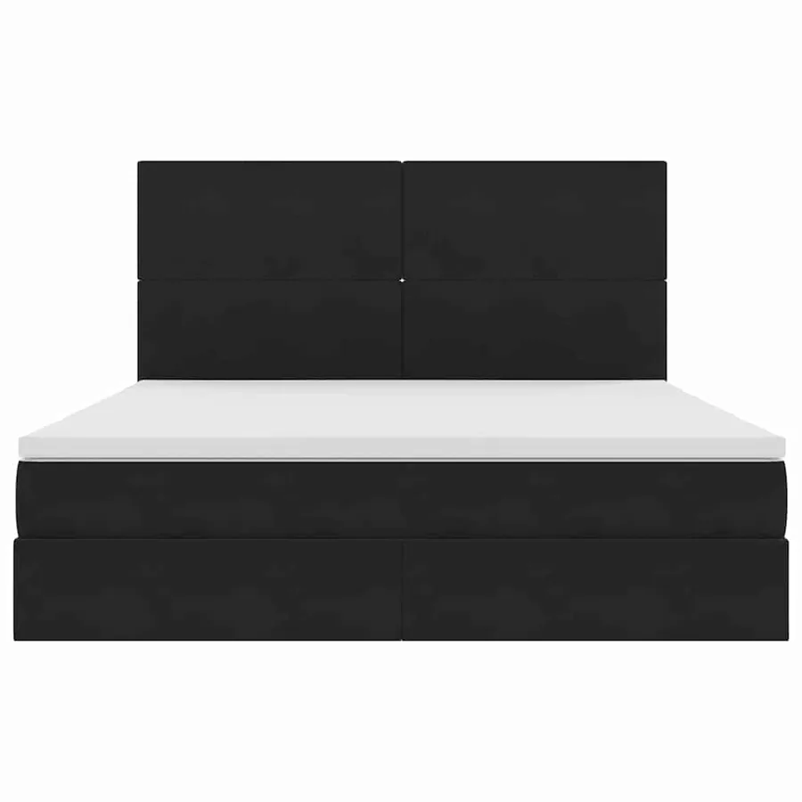 Lit avec rangement et matelas Noir 160 x 200 cm Velours - 7