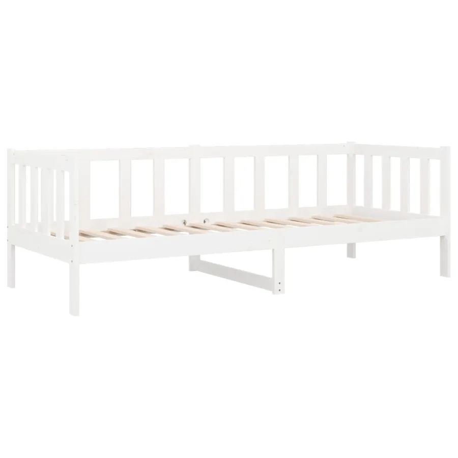 Lit de jour sans matelas blanc 80x200 cm bois de pin massif - 5