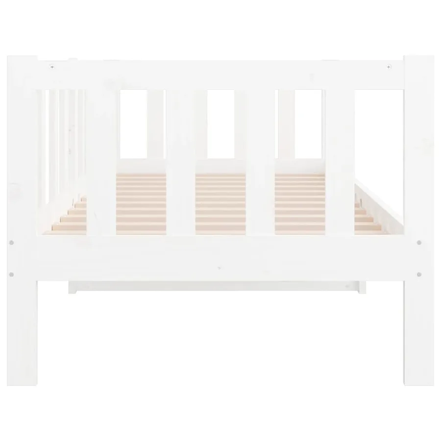 Lit de jour sans matelas blanc 80x200 cm bois de pin massif - 7