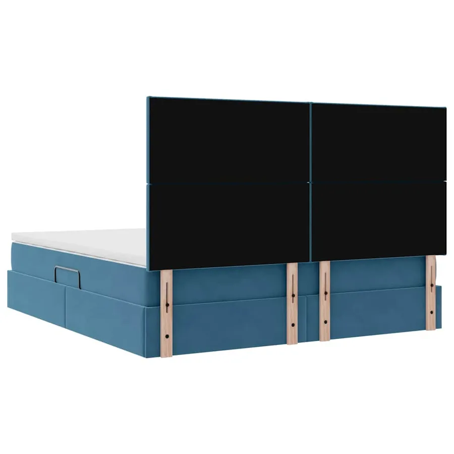 Lit de rangement LED avec matelas Bleu foncé 160 x 200 cm - 12