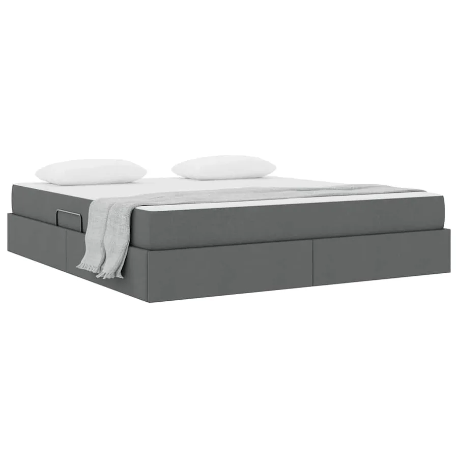 Lit avec rangement et matelas Gris foncé 160 x 200 cm Polyester - 3