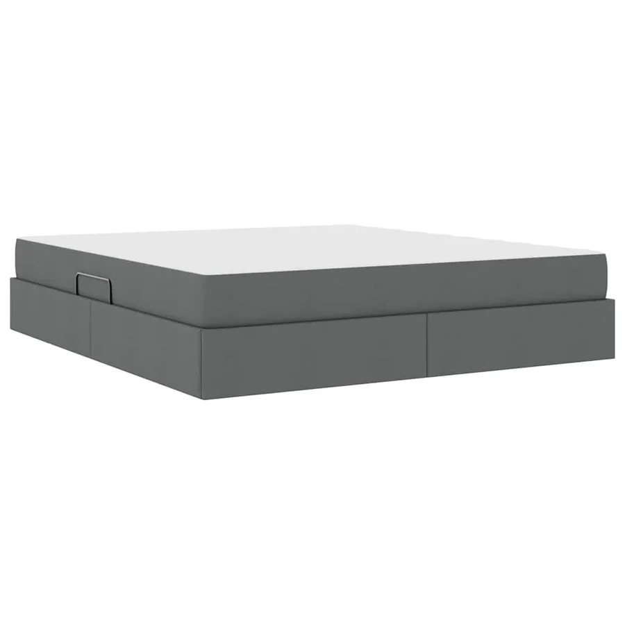 Lit avec rangement et matelas Gris foncé 160 x 200 cm Polyester - 5