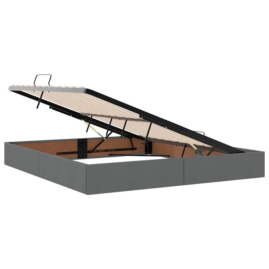 Lit avec rangement et matelas Gris foncé 160 x 200 cm Polyester - 6