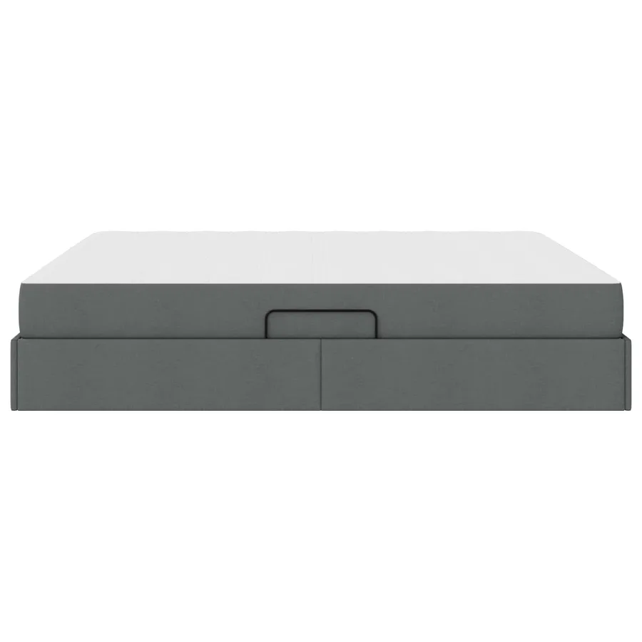 Lit avec rangement et matelas Gris foncé 160 x 200 cm Polyester - 9