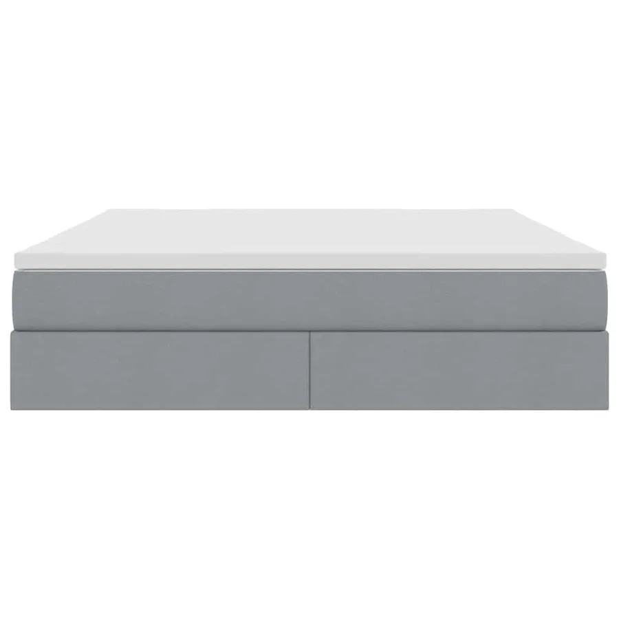 Lit avec rangement et matelas Gris clair 160 x 200 cm Polyester - 7