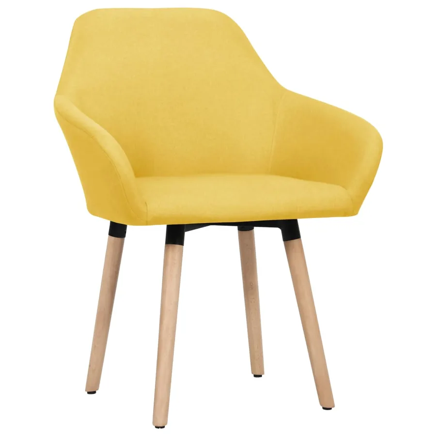 Chaises à manger lot de 2 jaune tissu - 2