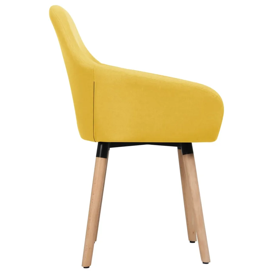 Chaises à manger lot de 2 jaune tissu - 3