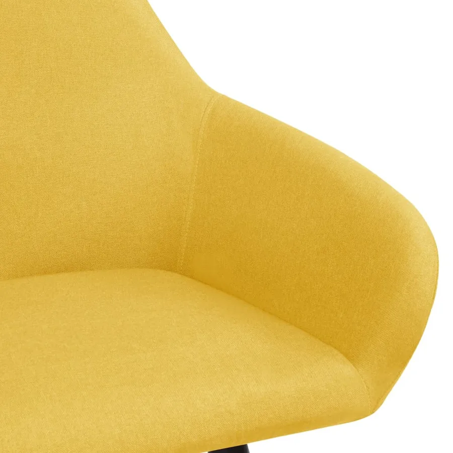 Chaises à manger lot de 2 jaune tissu - 5