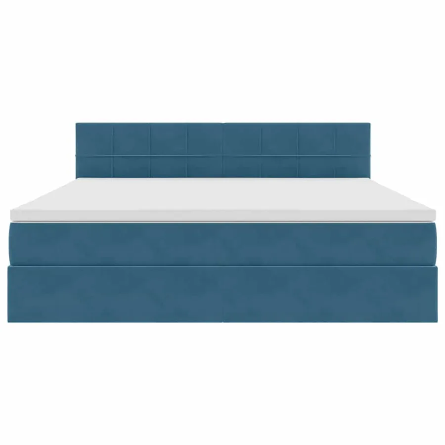 Lit de Rangement avec matelas Bleu foncé 160 x 200 cm Velours - 7