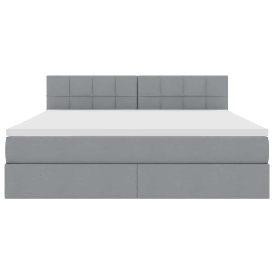 Lit avec rangement et matelas Gris clair 160 x 200 cm - 7