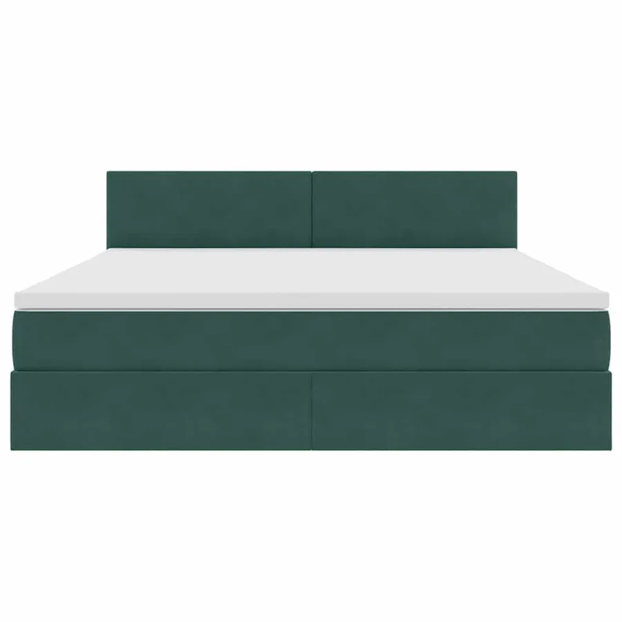 Lit de Rangement avec matelas Vert foncé 160 x 200 cm Velours - 7