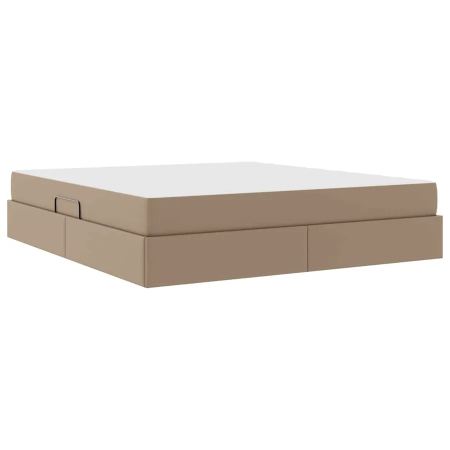 Lit avec rangement et matelas 2 pcs Cappuccino Cuir - 5