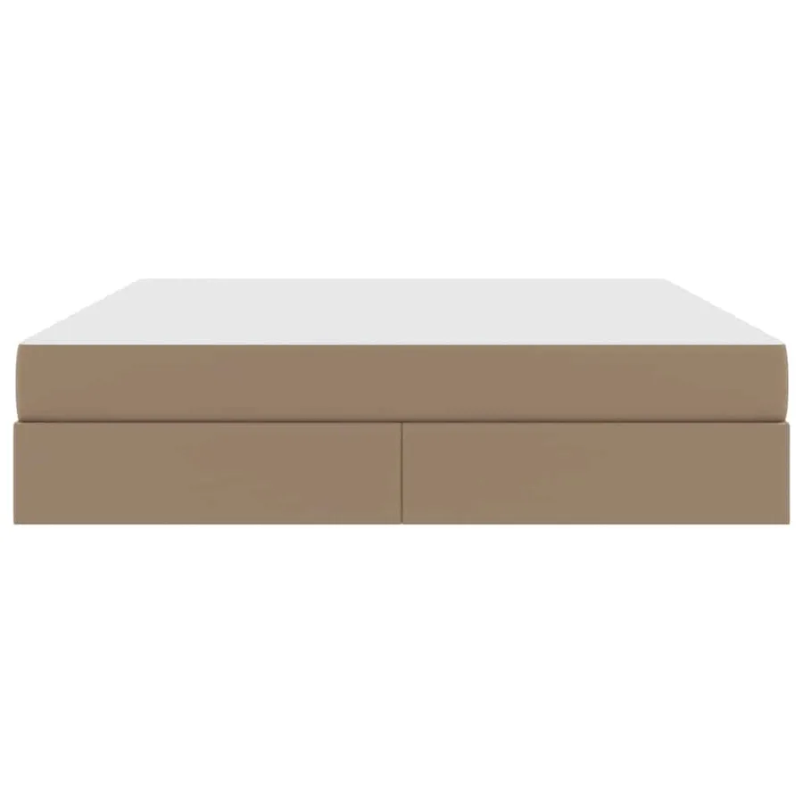 Lit avec rangement et matelas 2 pcs Cappuccino Cuir - 7