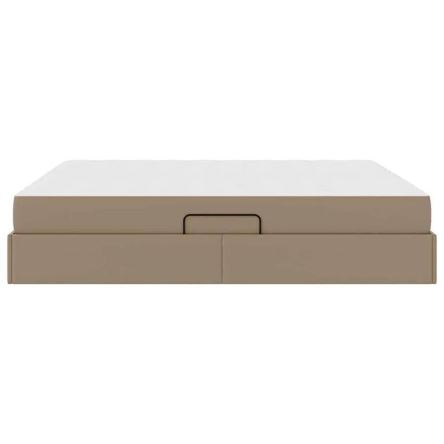 Lit avec rangement et matelas 2 pcs Cappuccino Cuir - 9