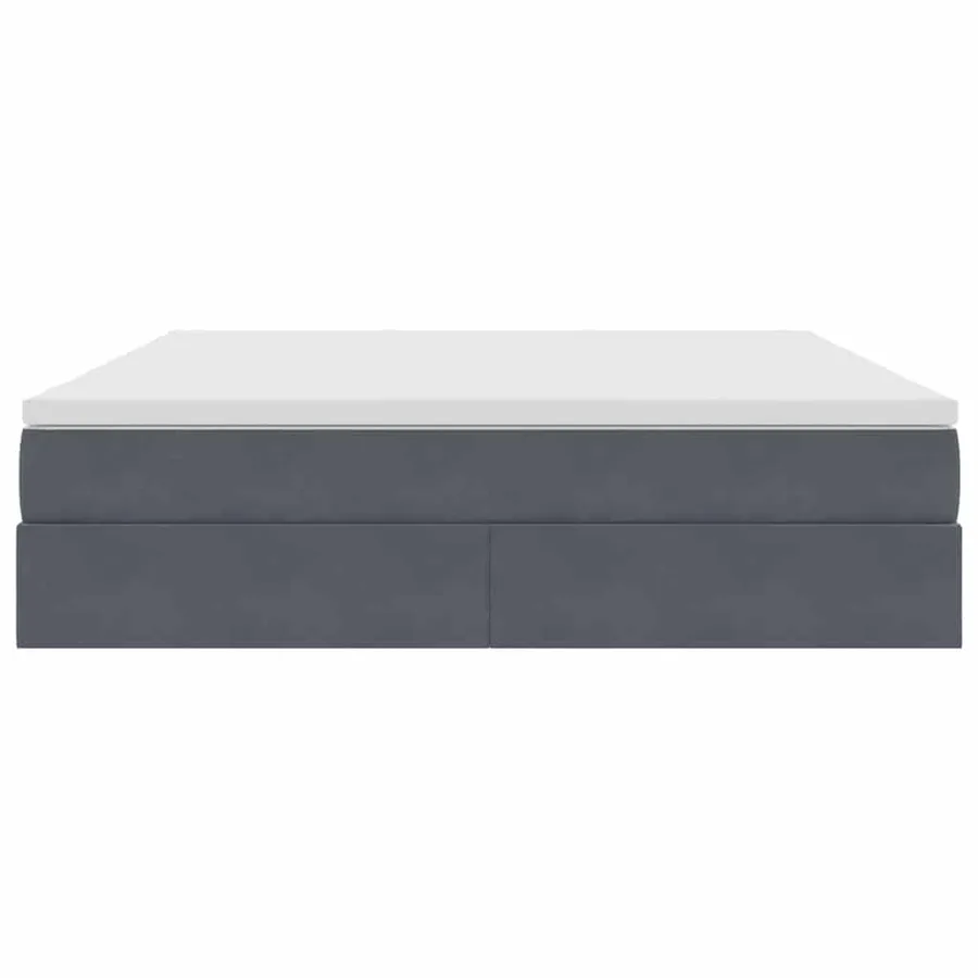 Lit avec rangement et matelas Gris foncé 160 x 200 cm Velours - 7