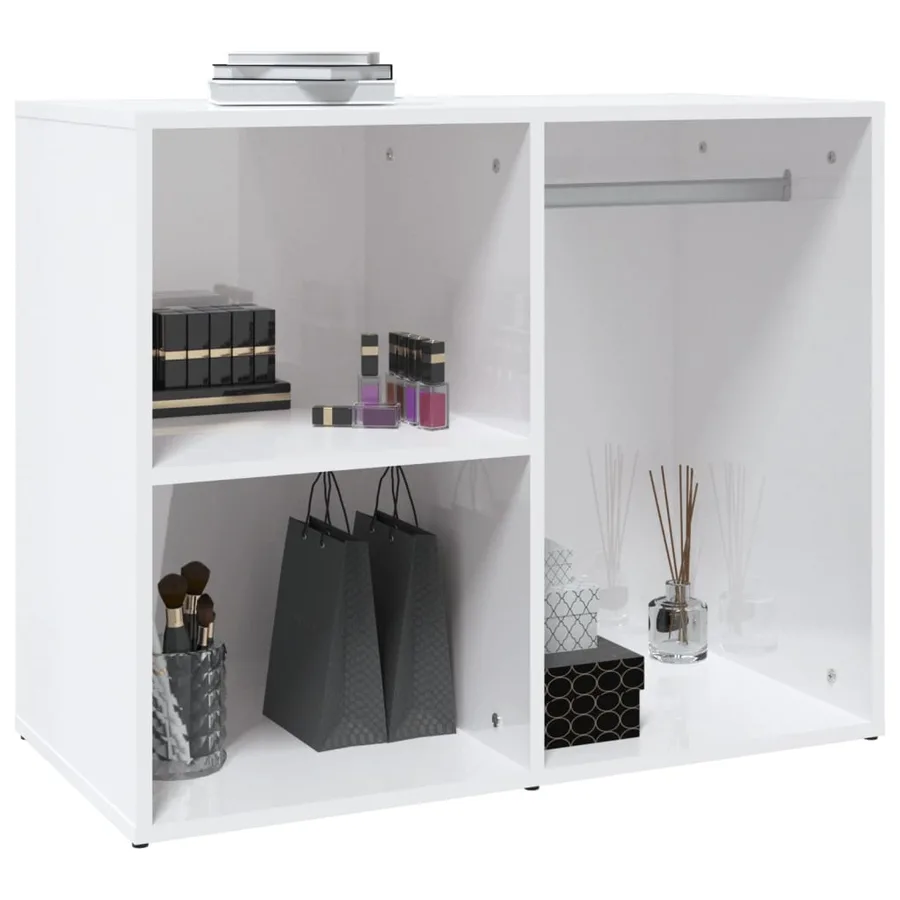 Armoire de dressing Blanc brillant 80x40x65cm Bois d'ingénierie - 5