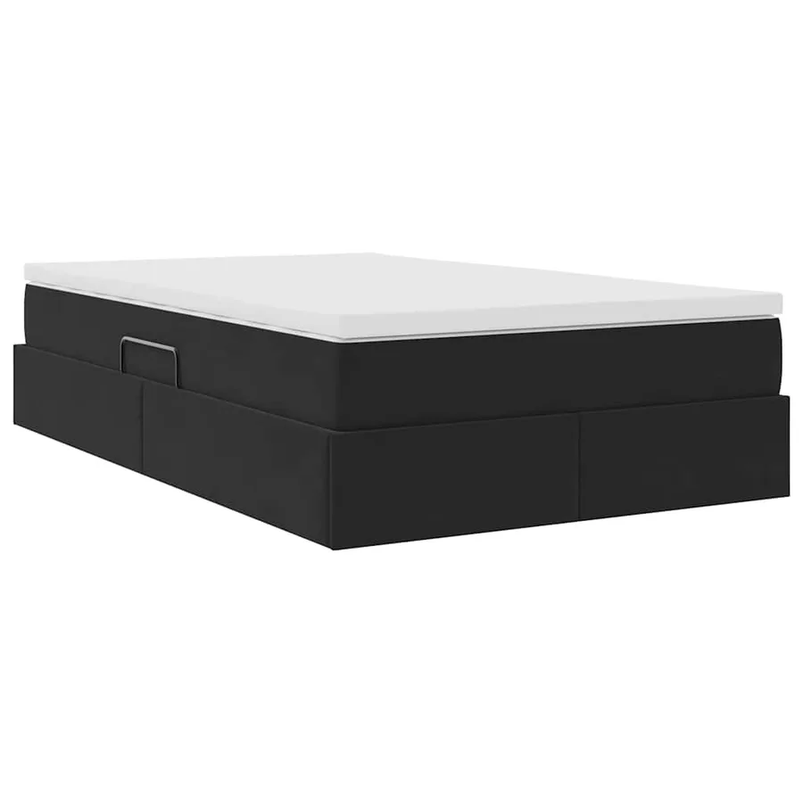 Lit avec rangement et matelas Noir 120 x 200 cm Velours - 5