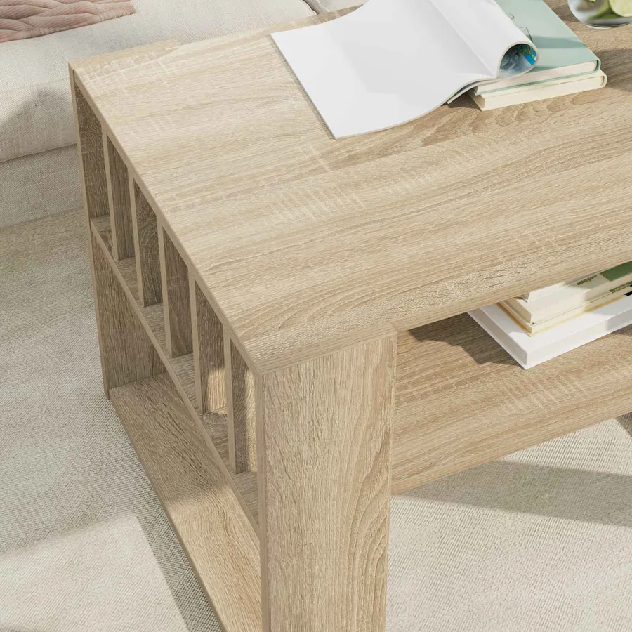 Table basse Chêne Sonoma 66 x 49,5 x 45 cm Bois d'ingénierie - 4
