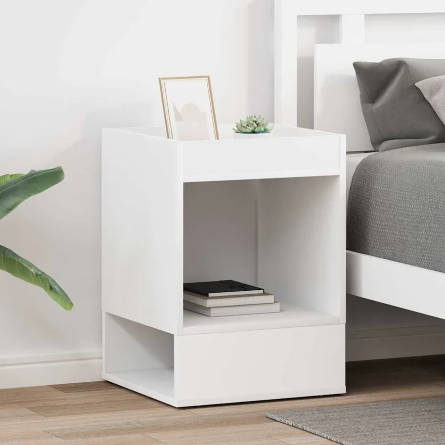 Table d'appoint 2 pcs Blanc 40 x 40 x 56 cm Bois d'ingénierie