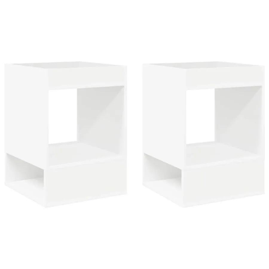 Table d'appoint 2 pcs Blanc 40 x 40 x 56 cm Bois d'ingénierie - 2