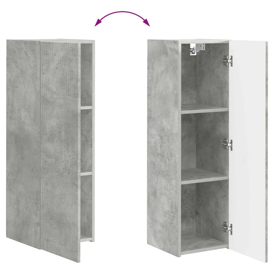Meuble TV 5 pcs Gris béton - 11