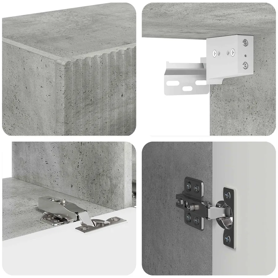 Meuble TV 5 pcs Gris béton - 9
