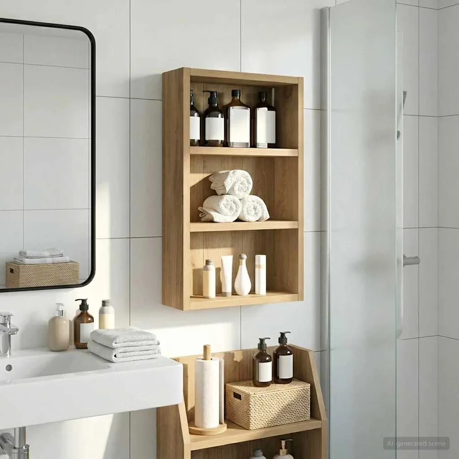 Armoire murale de salle de bain Chêne artisan 30 x 10 x 50 cm - 4