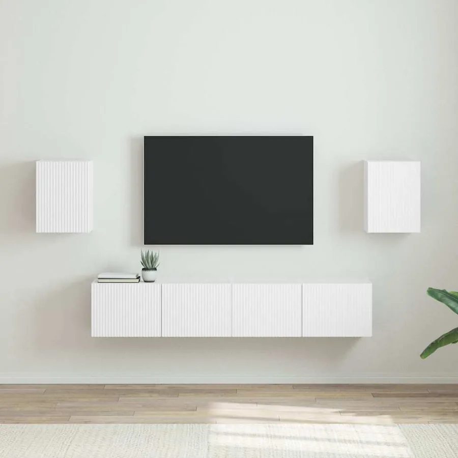 Meuble TV mural 2 pcs Blanc 30 x 31 x 40 cm Bois d'ingénierie