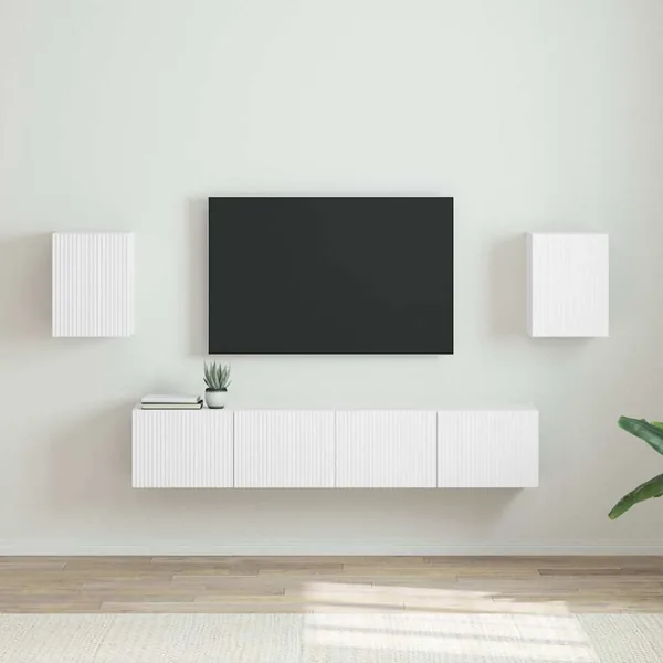 Meuble TV mural 2 pcs Blanc 30 x 31 x 40 cm Bois d'ingénierie