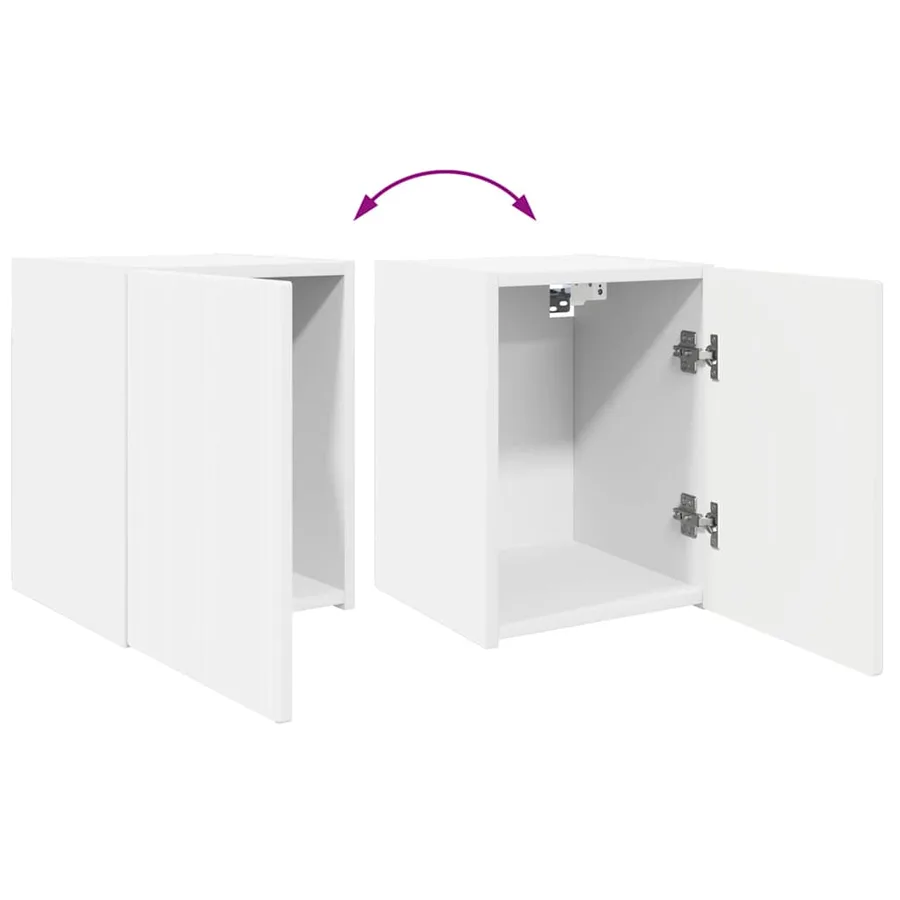 Meuble TV mural 2 pcs Blanc 30 x 31 x 40 cm Bois d'ingénierie - 13
