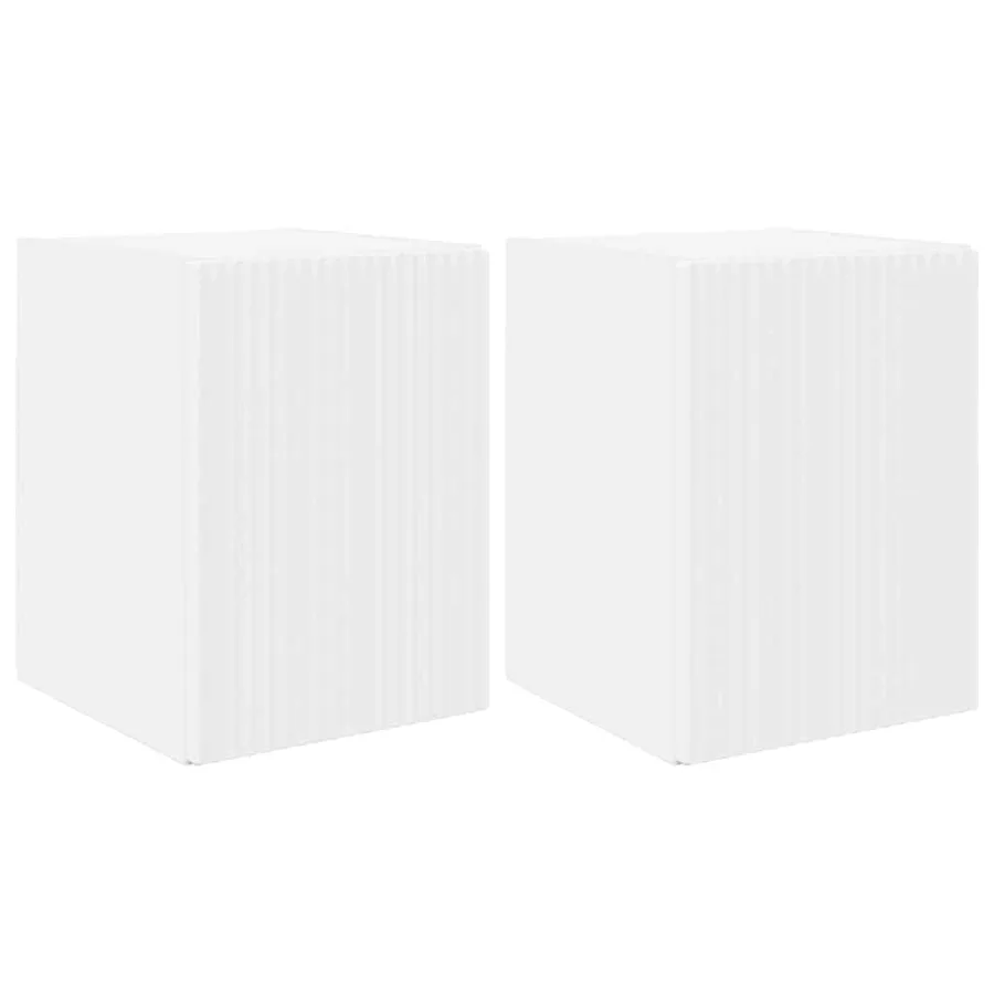 Meuble TV mural 2 pcs Blanc 30 x 31 x 40 cm Bois d'ingénierie - 2