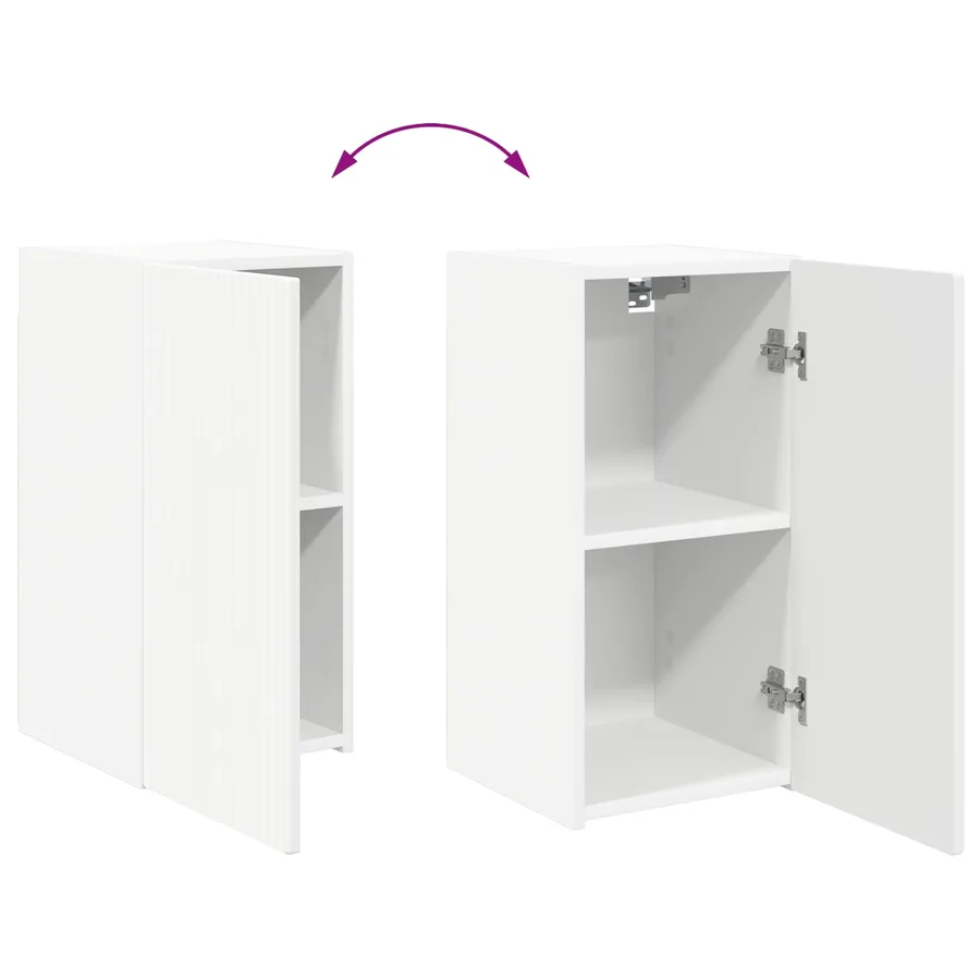 Ensemble meuble TV Montage mural 6 pcs Blanc Bois d'ingénierie - 11