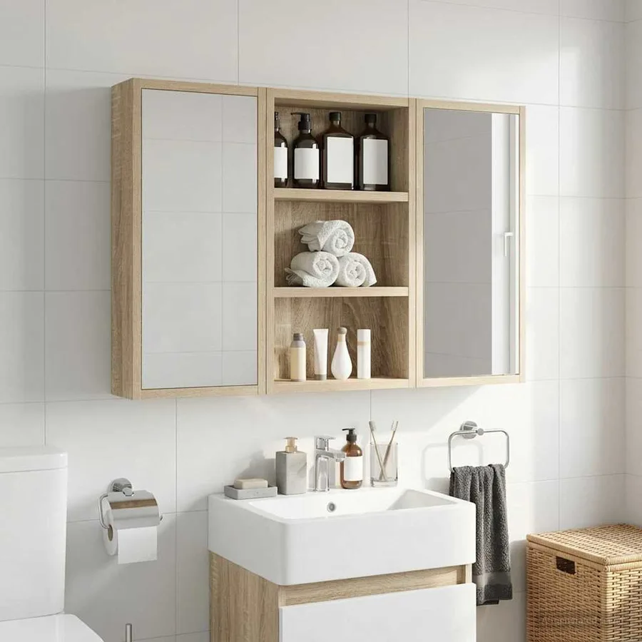 Armoire murale de salle de bain Chêne Sonoma 30 x 10 x 50 cm - 4