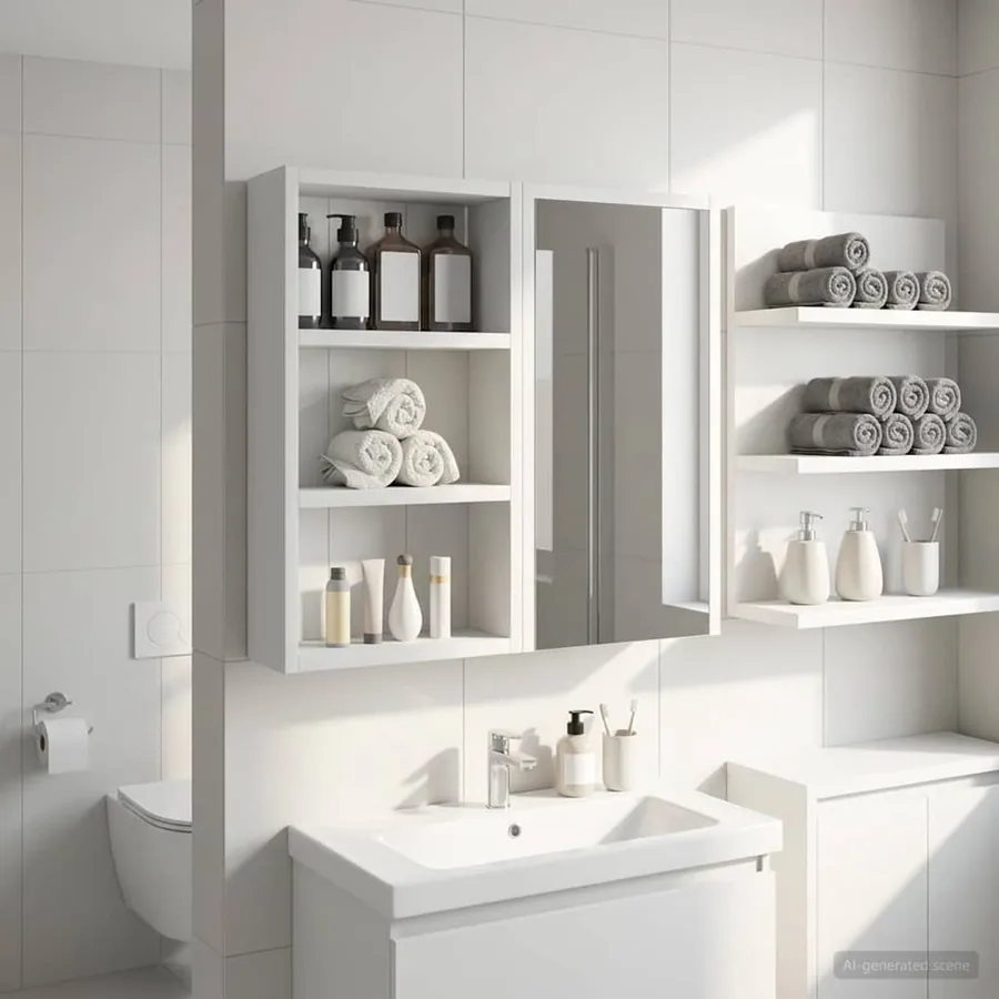 Armoire murale de salle de bain Blanc 30 x 10 x 50 cm